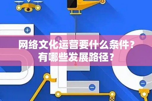 网络文化运营要什么条件？有哪些发展路径？